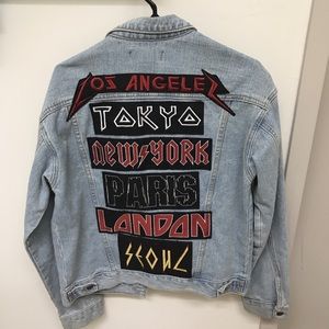 Denim Jacket with City Patches